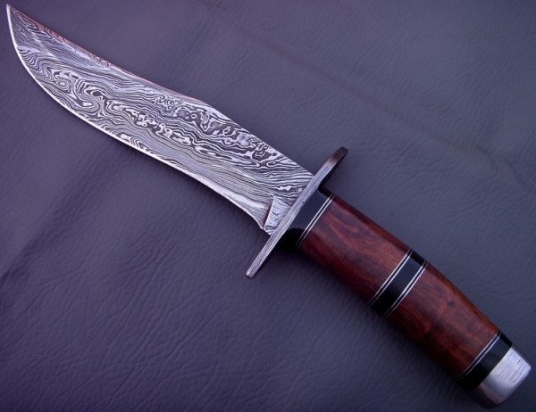 Damascus Bowie/Dagger Knife