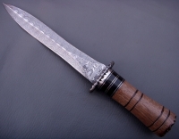 Damascus Bowie/Dagger Knife