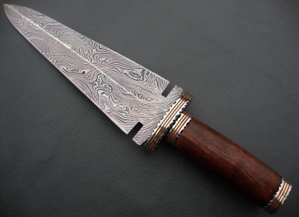 Damascus Bowie/Dagger Knife