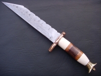 Damascus Bowie/Dagger Knife