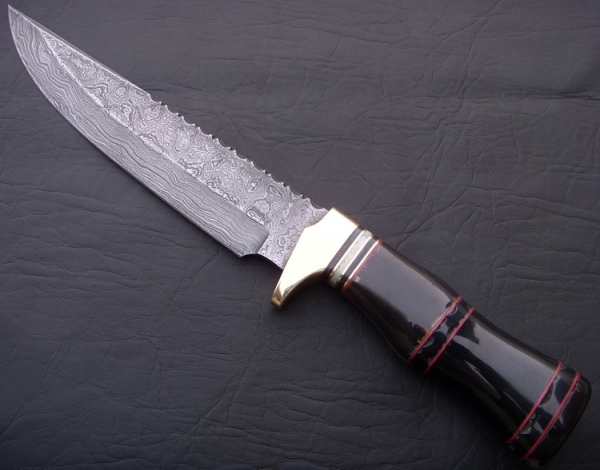 Damascus Bowie/Dagger Knife