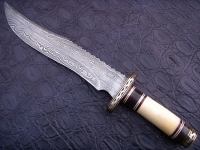 Damascus Bowie/Dagger Knife