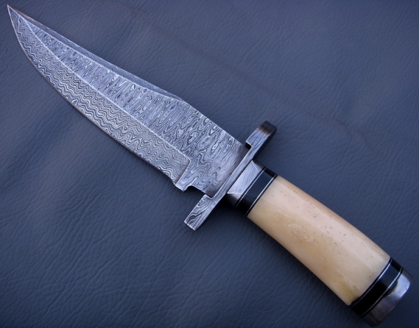 Damascus Bowie/Dagger Knife